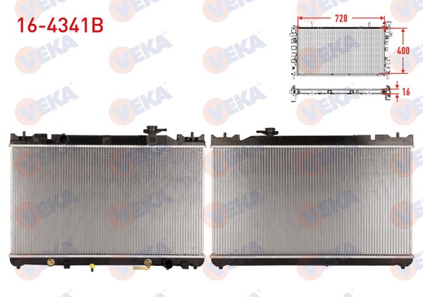 VEKA 16-4341B | Su Radyatörü Brazing Toyota Camry (_V30) 2.4İ A-T / M-T Ac + /-2001-2006