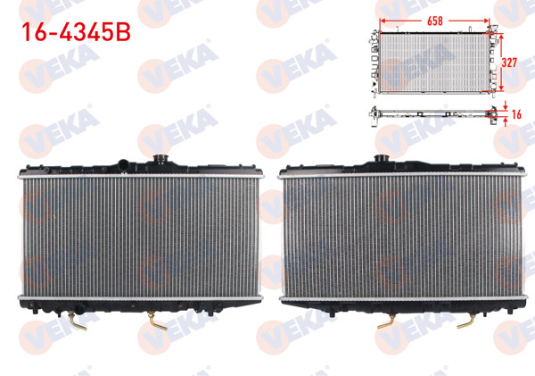VEKA 16-4345B | Su Radyatörü Brazing Toyota Corolla (_E9_) 1.3İ Ae92 A-T 1987-1993