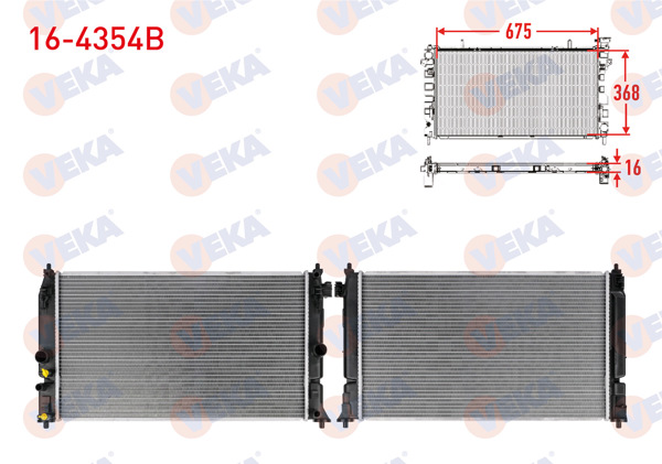 VEKA 16-4354B | Su Radyatörü Brazing Toyota Corolla 1.8 Hybrıd 2016-/ C-Hr 1.8 Hybrıd 2016 -