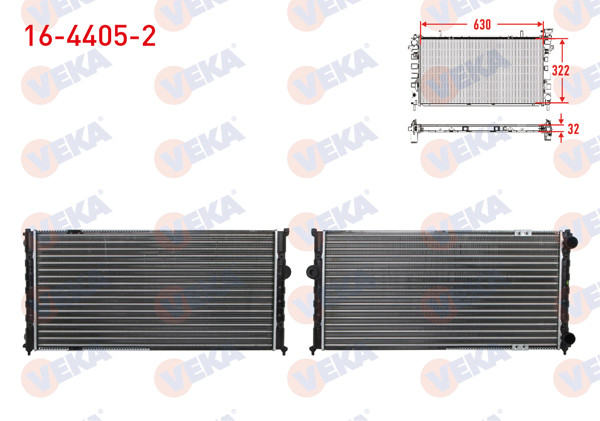 VEKA 16-4405-2 | Su Radyatörü Mekanik Volkswagen Polo Classic (6Kv2) 1.6 Aft Motor M-T Ac-1995-2001