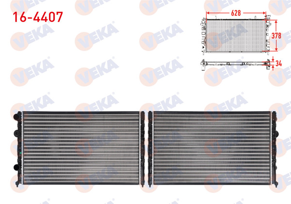 VEKA 16-4407 | Su Radyatörü Mekanik Volkswagen Polo Classic (6Kv2) 1.6 M-T 1995-2001