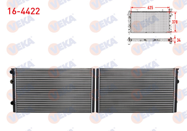 VEKA 16-4422 | Su Radyatörü Mekanik Volkswagen Polo (6N1) 1.4 Hb M-T 1994-1999