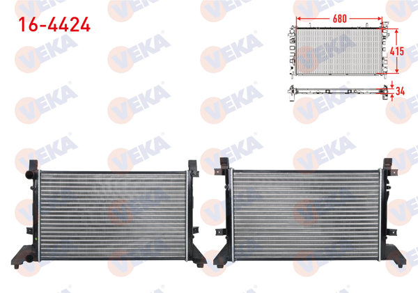 VEKA 16-4424 | Su Radyatörü Mekanik Volkswagen Lt 28-35 II (2Db,2De,2Dk) 2.5 TDI M-T 1996-2006