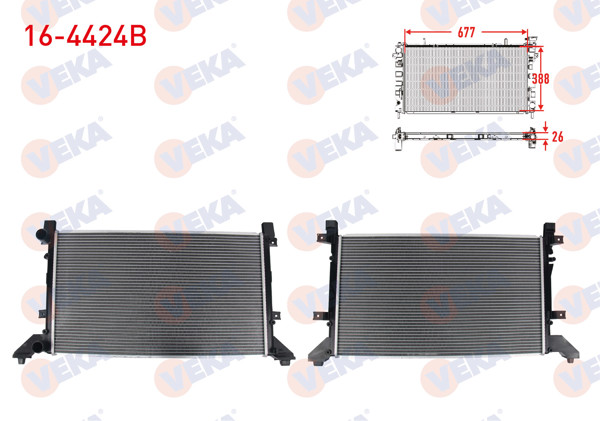 VEKA 16-4424B | Su Radyatörü Brazing Volkswagen Lt 28-35 II (2Db,2De,2Dk) 2.5 TDI M-T 1996-2006