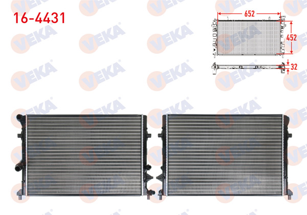 VEKA 16-4431 | Su Radyatörü Mekanik Volkswagen Golf VI (5K1) 1.2 TSI A-T / M-T Ac + /-2008-2013