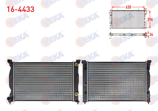 VEKA 16-4433 | Su Radyatörü Mekanik Audi A4 (8E2,B6) 1.8 A-T Ac + 2000-2004