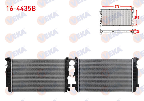 VEKA 16-4435B | Su Radyatörü Brazing VW Crafter 2.0 TDI-2.5 TDI M-T 2006-2016 / Mercedes Sprinter 2006-2018 / Sprinter 2018 -