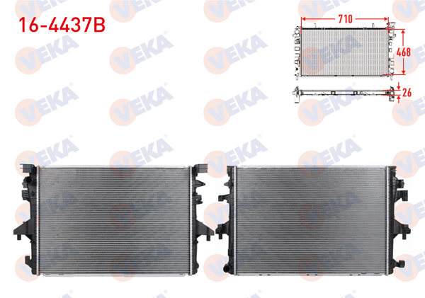 VEKA 16-4437B | Su Radyatörü Brazing Volkswagen Transporter T5 2.0 TDI M-T Ac + 2009-2015