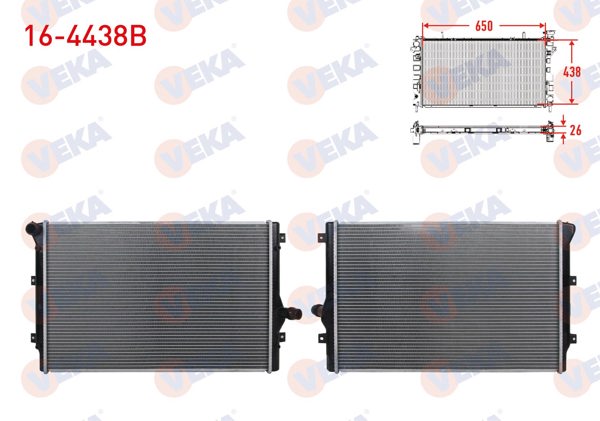 VEKA 16-4438B | Su Radyatörü Brazing Volkswagen Caddy III (2Kb,2Kj,2Cb,2Cj) 1.6 TDI A-T / M-T 2004-2015