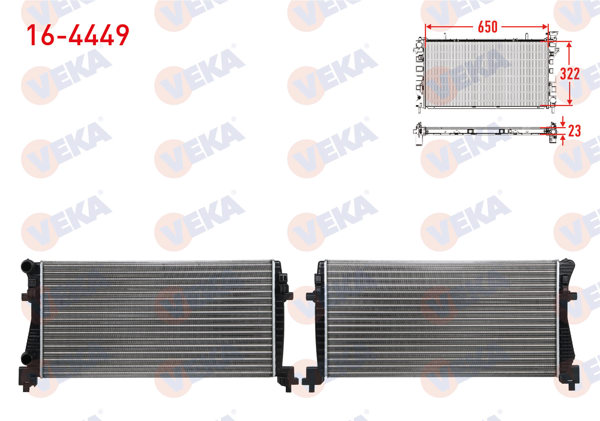 VEKA 16-4449 | Su Radyatörü Mekanik Volkswagen Golf VII (5G1) 1.2 TSI A-T / M-T Ac + /-2012 -