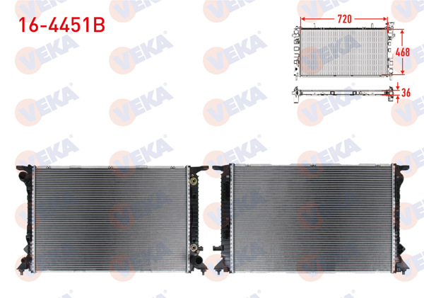 VEKA 16-4451B | Su Radyatörü Brazing Audi A4 (8K2,B8) 2.7 TDI A-T 2007-2015