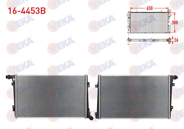 VEKA 16-4453B | Su Radyatörü Brazing Volkswagen Caddy III (2Kb,2Kj,2Cb,2Cj) 1.9 TDI (Bls Motor) A-T / M-T Ac + /-2004-2015