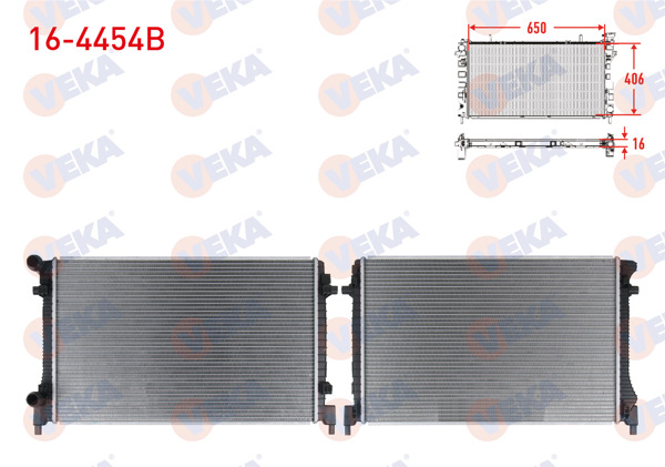 VEKA 16-4454B | Su Radyatörü Brazing Volkswagen Golf VII (5G1,Be1) 1.6İ 16V A-T / M-T Ac + /-2014 -
