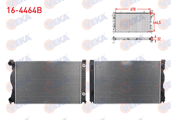 VEKA 16-4464B | Su Radyatörü Brazing Audi A6 2.0 TDI-2.0 TFSI A-T 2004-2011