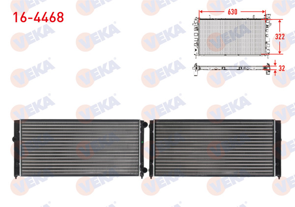 VEKA 16-4468 | Su Radyatörü Mekanik Volkswagen Golf III (1H1) 1.6-1.9 TDI-2.0 Gtı 1991-1999
