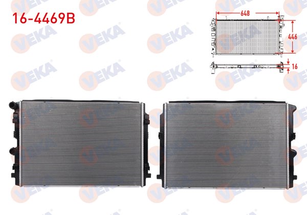 VEKA 16-4469B | Su Radyatörü Brazing VW Polo (Aw1) 1.0 TSI 18-/ T-Cross (C11) 1.0 TSI 20-/ Seat Ibiza V (Kj1) 1.0 TSI 17-/ Arona (Kj7) 1.0 TSI 17-/ Skoda Scala (Nw1) 1.0-1.5 TSI 19-/ Kamıq (Nw4) 1.0-1.5 TSI 19 -