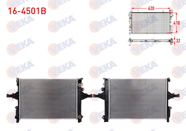 VEKA 16-4501B | Su Radyatörü Brazing Volvo S60 I 2.0 T A-T 2000-2010