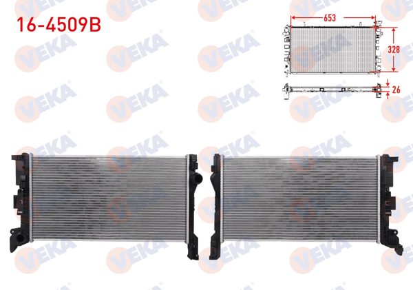 VEKA 16-4509B | Su Radyatörü Brazing Volvo S90 II D3-D4 2016-/ V60 II D3-D4 2018-/ V90 II D3-D4 2016-/ Xc60 II D3-D4-T4-T8 2018 -