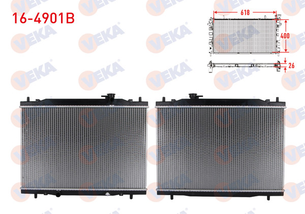 VEKA 16-4901B | Su Radyatörü Brazing Dfm Panelvan 1.3 M-T Ac + /-2009 -