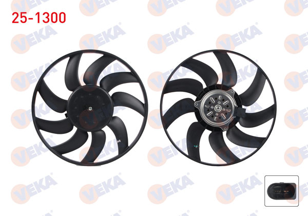 VEKA 25-1300 | Fan Motoru Büyük Audi A4 B8 (8K2) 1.8 TFSI-2.0 TDI-2.0 TFSI 2007-2012 / A5 (8T3) 1.8 TFSI 2007-2017 / A6 C7 (4G2, 4Gc) 2.0 TDI 2011-2018 / Q5 (8Rb) 2.0 TDI 2010-2017 / Porsche Macan (95B) 2.0 2014 -