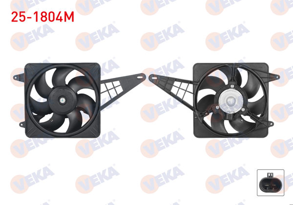 VEKA 25-1804M | Fan Motoru Soketlı Tofas Dks 1.6 1993-2002 Cap 300mm / 160W