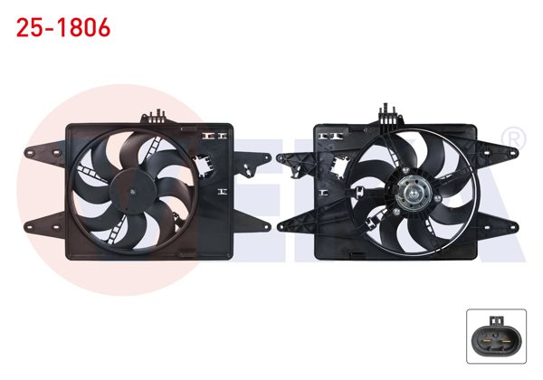 VEKA 25-1806 | Fan Motoru Su Radyatörü Davlumbazlı Tekli Fan Fiat Doblo (119,223) 1.9 D Ac-2001-2010