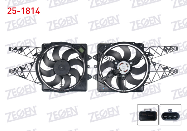 VEKA 25-1814 | Fan Motoru (Su + Klima) Davlumbazlı Tekli Rezistanslı Fiat Grande Punto (199) 1.3 Mjt 75 Hp Klimalı 2005-2012