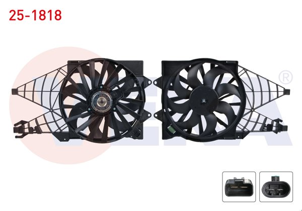 VEKA 25-1818 | Fan Motoru (Su + Klima) Davlumbazlı Tekli Fan Fiat Linea (323) 1.3 Mjt 2007 -