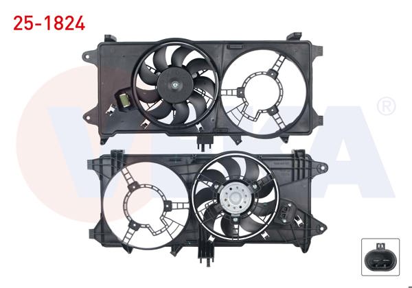 VEKA 25-1824 | Fan Motoru Çiftli Davlumbaz Tekli Fan Rezistanslı Fiat Doblo (119,223) 1.3 Mjt Klimasız 2001-2010