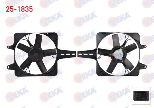 VEKA 25-1835 | Fan Motoru Davlumbazlı Tekli Fanlı Fiat Uno 60 1989-1996
