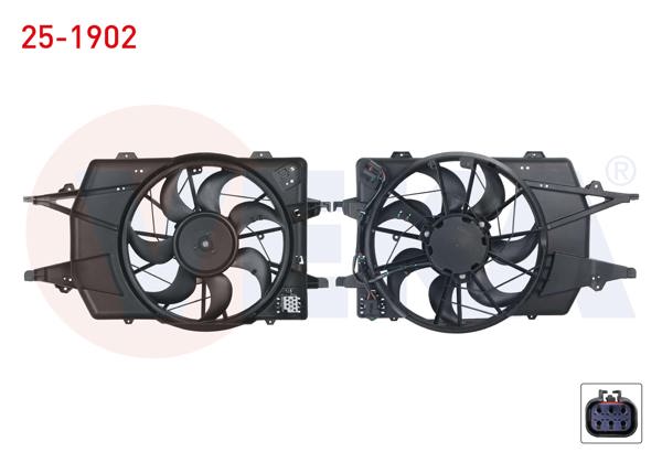 VEKA 25-1902 | Fan Motoru Su Radyatörü Davlumbazlı Tekli Fan Ford Focus I (Daw,Dbw) 1.8İ 16V (Bm Motor) M-T Ac-2001-2004