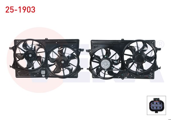 VEKA 25-1903 | Fan Motoru (Su + Klima) Davlumbazlı Çiftli Fan Ford Focus I 1.4İ 16V-1.6İ 16V-1.8İ 16V-1.8 TDCI M-T Ac + 1998-2001