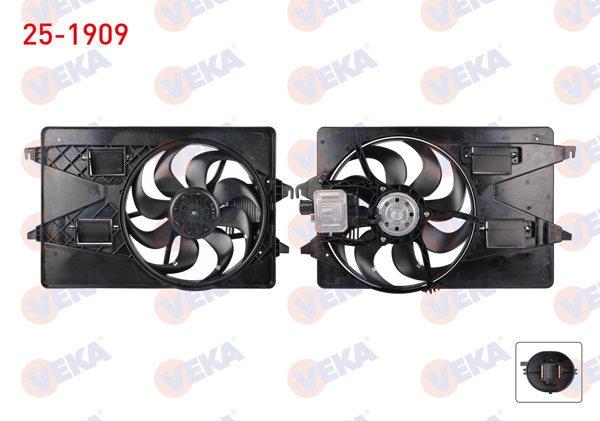 VEKA 25-1909 | Fan Motoru (Su + Klima) Davlumbazlı Tekli Ford Mondeo III 2.0 TDCI 2000-2007