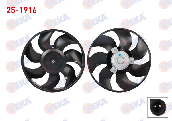 VEKA 25-1916 | Fan Motoru (Su + Klima) Tekli Fanlı Ford Escort 1.3, 1.4, 1.6 Ac + 1990-1995