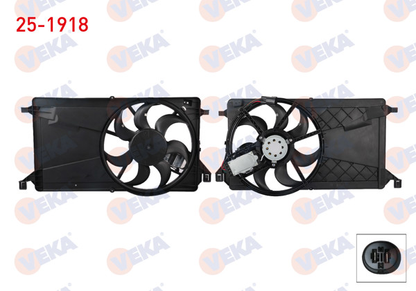 VEKA 25-1918 | Fan Motoru Davlumbazlı Tekli Fanlı Ford Focus 1.6 TDCI, 1.6, 1.8, 2.0 2003-2012