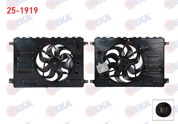 VEKA 25-1919 | Fan Motoru Davlumbazlı Tekli Fanlı Ford Mondeo 2.0 TDCI 2007-2015 / Kuga 2.0 TDCI 2008-2012 / S-Max 2.0 TDCI 2006-2014 / Volvo S60 2.0 T 2010-2015 / Xc60 2.0 D4 2010-2017