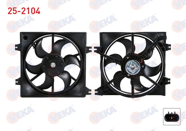 VEKA 25-2104 | Fan Motoru Su Radyatörü Hyundai Accent II (Lc) 1.3 Davlumbazlı 2000-2005