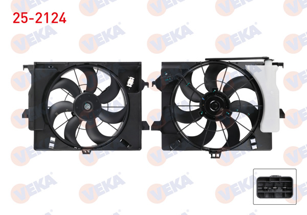 VEKA 25-2124 | Fan Motoru Su Radyatörü Davlumbazlı Rezistanslı Bıdonlu Hyundaı Accent Blue 1.4 Cvvt 2012 -