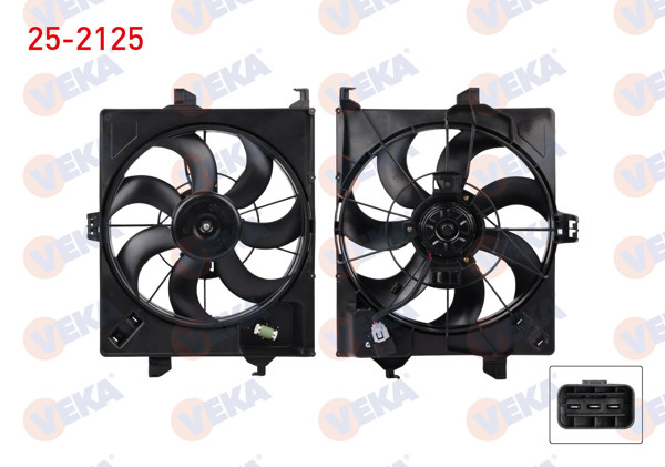 VEKA 25-2125 | Fan Motoru Su Radyatörü Davlumbazlı Rezistanslı Hyundai Accent Blue 1.6 CRDI 2012 -