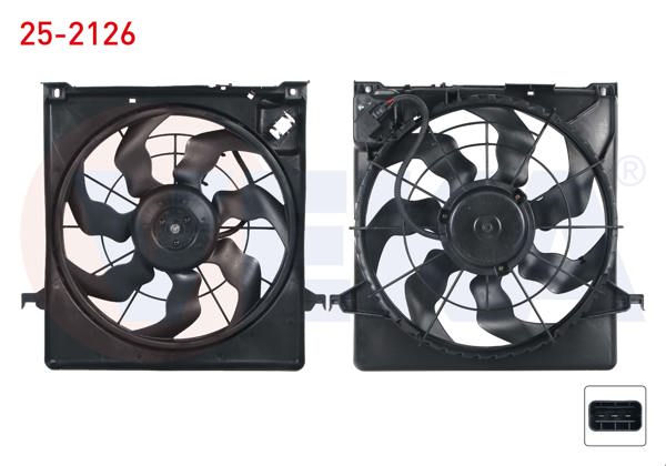 VEKA 25-2126 | Fan Motoru Su Radyatörü Davlumbazlı Tekli Fan Hyundai i30 (Fd) 1.6 CRDI 2007-2011