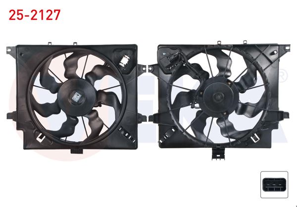 VEKA 25-2127 | Fan Motoru Su Radyatörü Davlumbazlı Tekli Fan Hyundai i30 (Gd) 1.6 CRDI 2011 -
