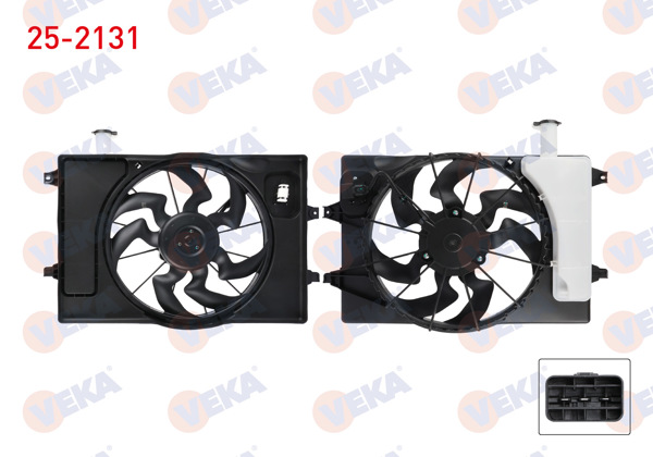 VEKA 25-2131 | Fan Motoru Su Radyatörü Davlumbazlı Tekli Fan Bıdonlu Hyundai Elantra 1.6 D-Cvvt 2016 -