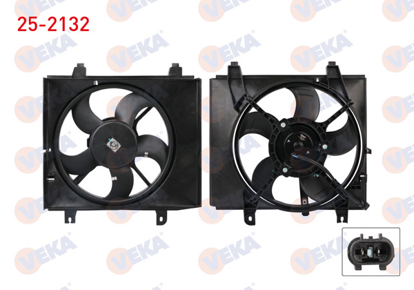 VEKA 25-2132 | Fan Motoru Su Radyatörü Davlumbazlı Tekli Fan Hyundai Matrix (Fc) 1.6 2001-2010