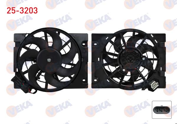 VEKA 25-3203 | Fan Motoru Klima Radyatörü Opel Astra G (F69) 1.4 16V Davlumbazlı Tekli Klimalı 1998-2005