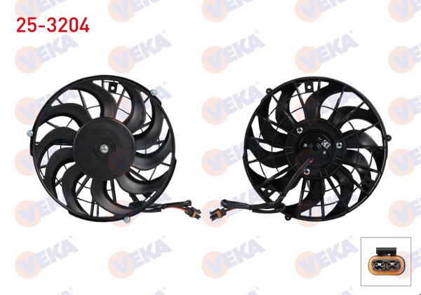 VEKA 25-3204 | Fan Motoru Klima Radyatörü Opel Vectra A 1.6 Davlumbazsız 1989-1995