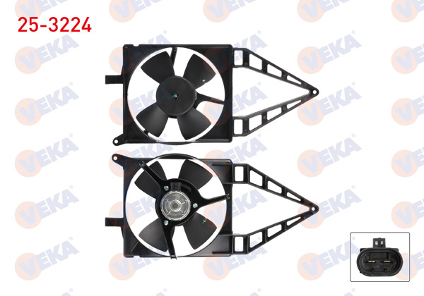 VEKA 25-3224 | Fan Motoru Davlumbazlı Tekli Opel Corsa B 1.4İ 1993-2000