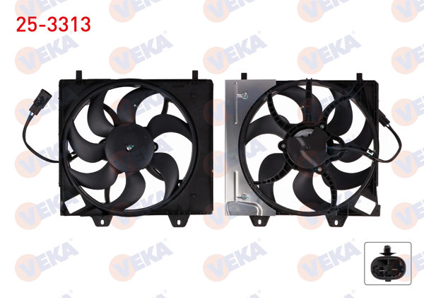 VEKA 25-3313 | Fan Motoru Davlumbazlı 1.2 Puretech Peugeot 2008 2015-/ 208 2018-/ Citroen C4 III 2020-/ Opel Corsa F 2019 -