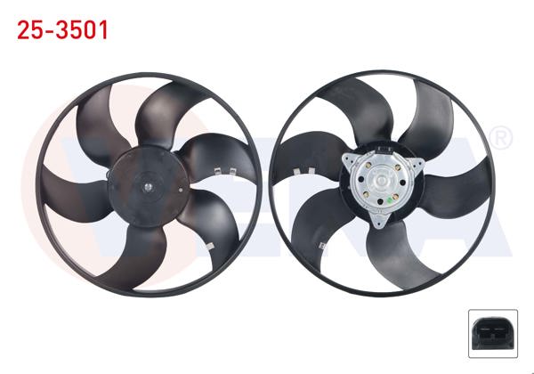 VEKA 25-3501 | Fan Motoru (Motor + Pervane) Su Radyatörü Renault Clio II (Bb0 / 1 / 2,Cb0 / 1 / 2) 1.5 DCI 1998-2005