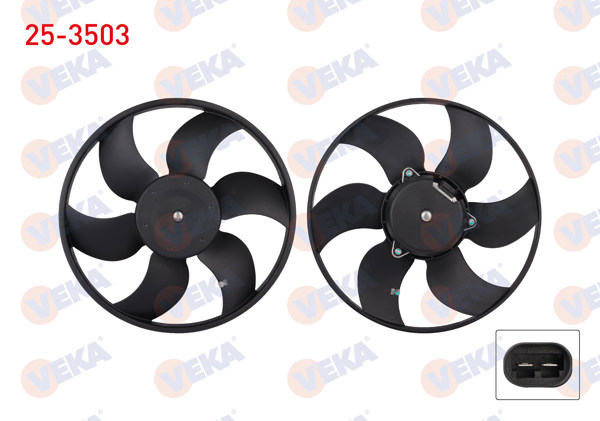VEKA 25-3503 | Fan Motoru (Motor + Pervane) Su Radyatörü Renault Kangoo (Kc0 / 1) 1.9 Dtı 1998-2008
