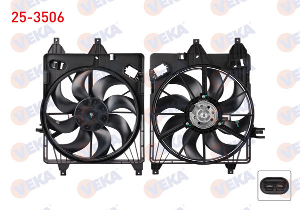 VEKA 25-3506 | Fan Motoru Su Radyatörü Davlumbazlı Tekli Fanlı Renault Clıo II (Bb0 / 1 / 2,Cb0 / 1 / 2) 1.5 DCI 1998-2005